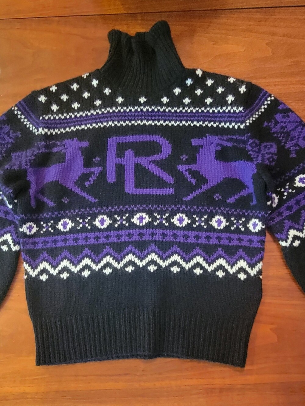 RALPH LAUREN COLLECTION Hand-Knit Cashmere Fair Isle Turtleneck Sweater Small - Picture 11 of 13